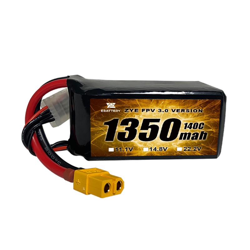 FPV ড্রোনের জন্য উচ্চ 120C 1350mah 1550mah Lipo ব্যাটারি